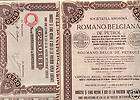 huge mint old romania oil bond w coups emboss red