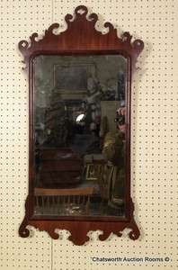 Antique Mahogany Chippendale Looking Glass Mirror c1790  