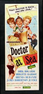 DOCTOR AT SEA * BRIGITTE BARDOT ORIG MOVIE POSTER 1956  