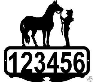   HORSE CUSTOM ADDRESS SIGN PERSONALIZED NAME RUSTIC WESTERN METAL ART