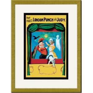   Matted Print 17x23, Prof. Hicks London Punch and Judy