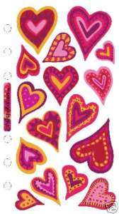 Sticko Valentines Red & Gold True Love Hearts Stickers  