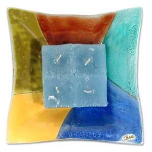  Art glass candleholder, Color of Peace