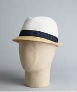 Fendi beige colorblock straw panama hat style# 319696901