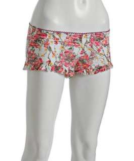 Free People hot pink floral burnout ruffle pajama shorts   up 