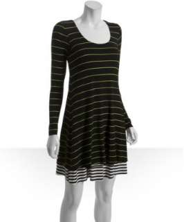 Ruth black and green stripe jersey Sushi tiered dress   up 
