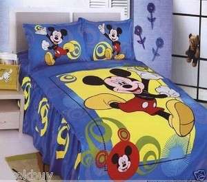 Disney Mickey Mouse single twin bed Sheet fitted sheet pillowcase Set 