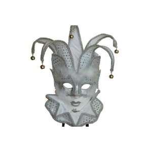  Masquerade Party Jester Full Face Mask in White Color 
