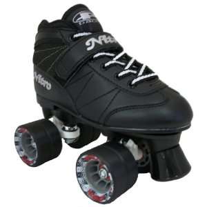 Pacer Super Nitro Black Quad Speed Skates   Black Boots with Black 