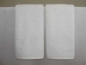 12 White Terry Hemmed Fingertip Huck Towels USA  