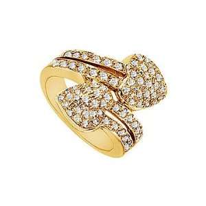  Diamond Heart Ring  14K Yellow Gold   2.00 CT Diamonds Jewelry