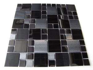   BLACK Stainless Steel Mosaic Tiles on Mesh kitchen bathroom  