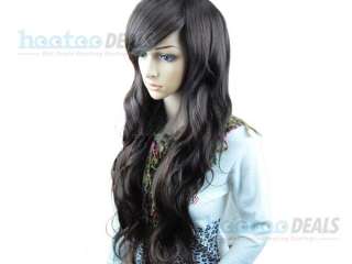   lady cosplay party long full curly/wavy★ hair wig/wigs black / brown