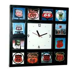 Phillips 66 vintage sign Clock with 12 pictures  