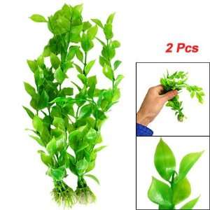   10 Inch Green Plastic Elliptic Leaf Plant for Aquarium