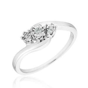    Three Stone Diamond Promise Ring 1/20ctw   Size 7.5 Jewelry