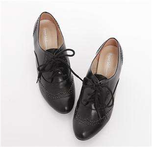 BN Classics Lace Ups Oxford Heels Shoes Boots Booties Brown Black 