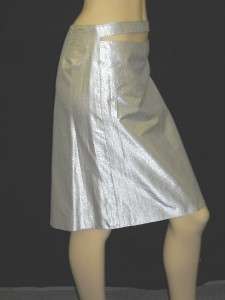 NWOT JIL SANDER Silver Front Cut Out Skirt 36 4 $590  