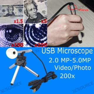 50X 100X 200X USB Digital Microscope Magnifier endoscope Video Camera 