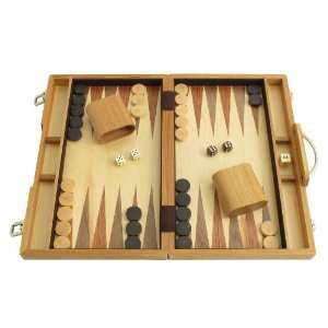   15 Backgammon Board Game Set   Olive Wood Attache Case Toys & Games