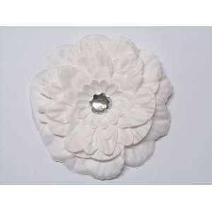  White 4.5 Large Peony Flower Hair Clip Hair Accessories 