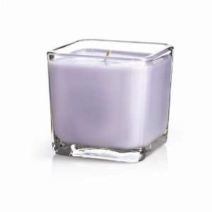  White Linen & Lavender Square Glass Candle
