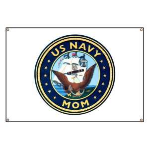  Banner US Navy Mom Bald Eagle Anchor and Ship Everything 