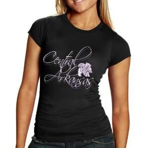 Central Arkansas Bears Ladies Black Script T shirt Sports 