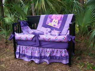 New custom baby Crib Bedding Set mw MINNIE MOUSE fabric  