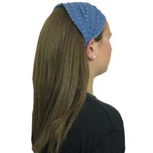  Blue Denim Distressed Wide Headband