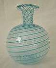 HAND BLOWN CRANBERRY CLEAR GLASS VASE MURANO ITALY  