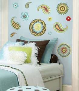 PAISLEY WALL DECALS Girls Teens Colorful Stickers 034878467252  