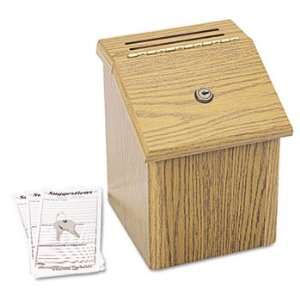  Safco 4230MO   Wood Suggestion Box, Latch Lid Key Lock, 7 