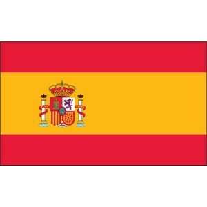 Spain 3x5ft Nylon Flag with Indoor Pole Hem and Fringe 