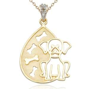   Silver Genuine Diamond Accent Doggie Outline Pendant, 18 Jewelry