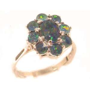 Luxury Ladies Solid Rose Gold Very Fiery Opal Cluster Ring   Size 7 