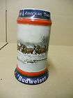 Budweiser beer collector stein 1990 clydesdales mug horses holiday