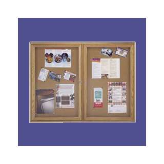  enclosed bulletin board, with oak frame, 2 door, 4x3 