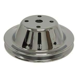   BLOCK CHROME STEEL WATER PUMP PULLEY   LONG (1 GROOVE) Automotive