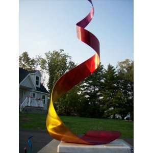  Abstract Ribbon Metal Sculpture