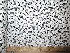 BY THE YD100% COTTON PRINT FABRIC   MUSICAL NOTES   CREAM #8380
