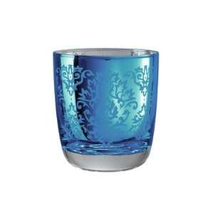  Brocade Double Old Fashioned Glass in Blue (Set of 4 
