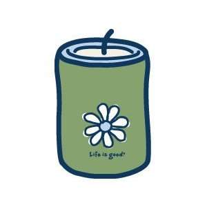 LIFE IS GOOD DAISY CANDLE   O/S   GREEN 