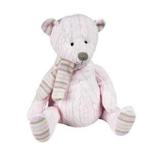  Vintage Cable Knit Pink Bear 15 by Maison Chic Toys 