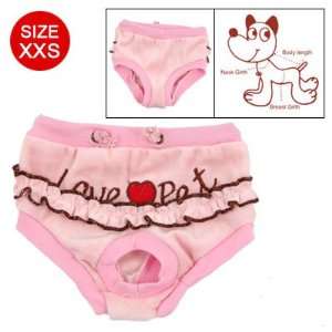   Dog Pink Diaper Pants Pet Plush Sanitary Shorts Xs