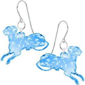  Light Blue Darling Dottie Dalmatian Dog Earrings Jewelry
