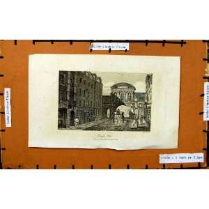  1813 View Temple Bar London Architecture Engraving