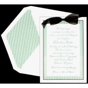  Mocha And White Pinstripe Invitations Health & Personal 