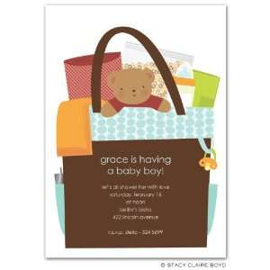    All In The Bag Blue Baby Shower Invitations