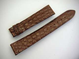   Medium Brown Crocodile Watch Strap Band 19/16mm Flat Mens New  